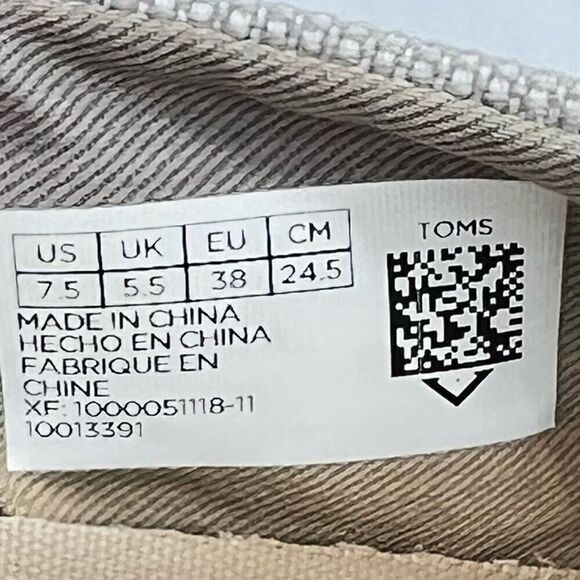 Toms Avalon Drizzle Grey Canvas Slip On Loafer Sneakers Women’s Size 7.5 - Picture 6 of 10